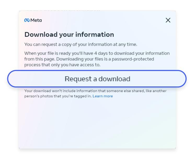 download information facebook knows about you: step 5