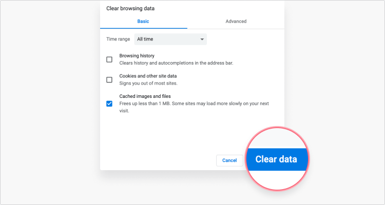 Clear Cache on Chrome browser