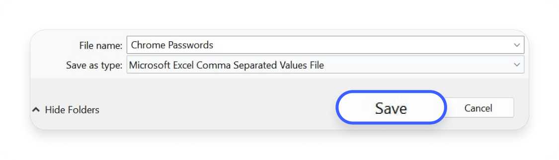 How to export passwords from Chrome: Step 4