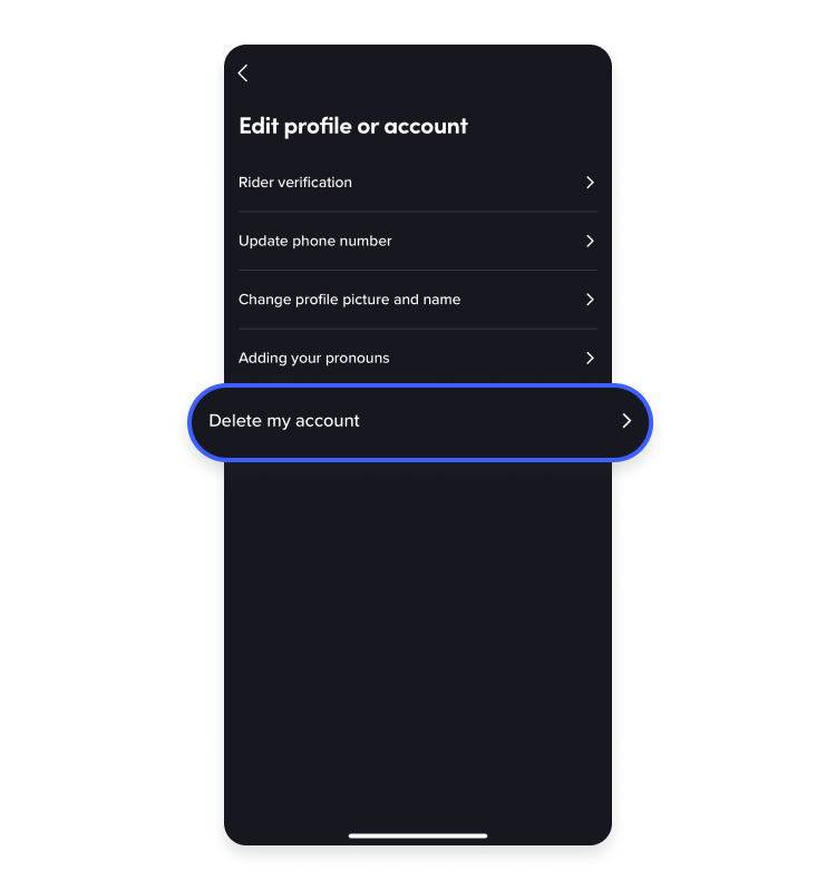 how to delete lyft account on mobile app: step 6