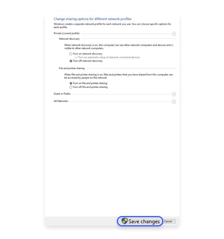 windows10 save changes