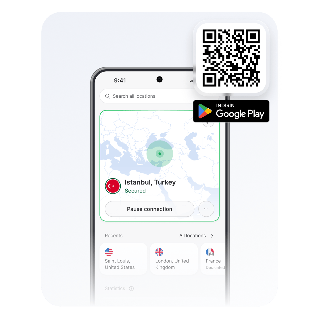 Android telefon için birçok güvenlik özelliğine sahip en iyi VPN