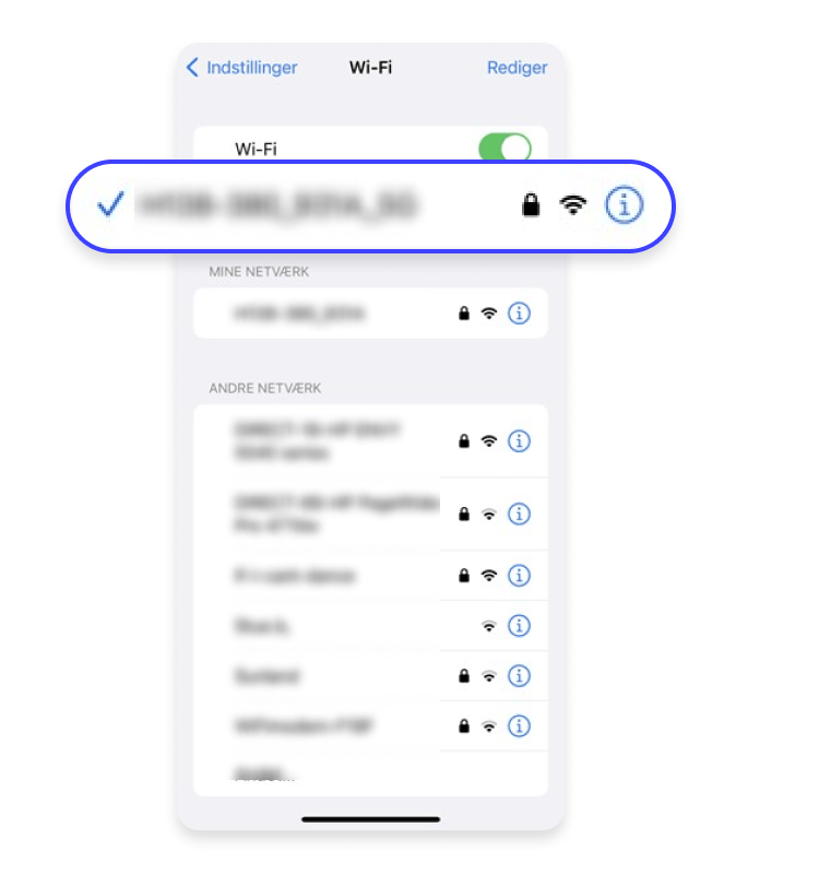 Klik på dit Wi-Fi netværksnavn.