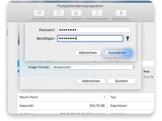 Einen Ordner mit Passwort schützen auf dem Mac Schritt 4