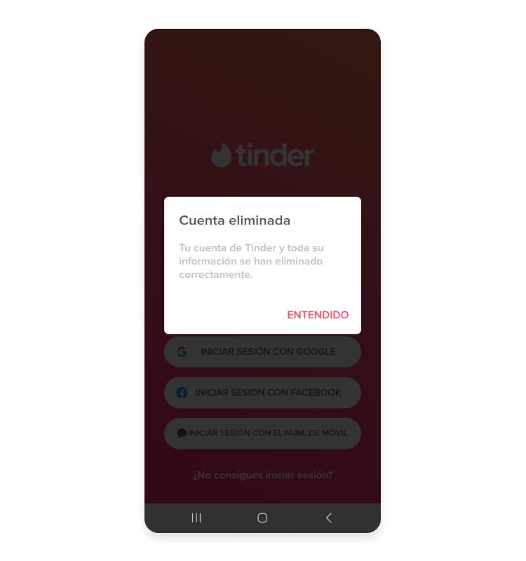 Cómo borrar cuenta de Tinder