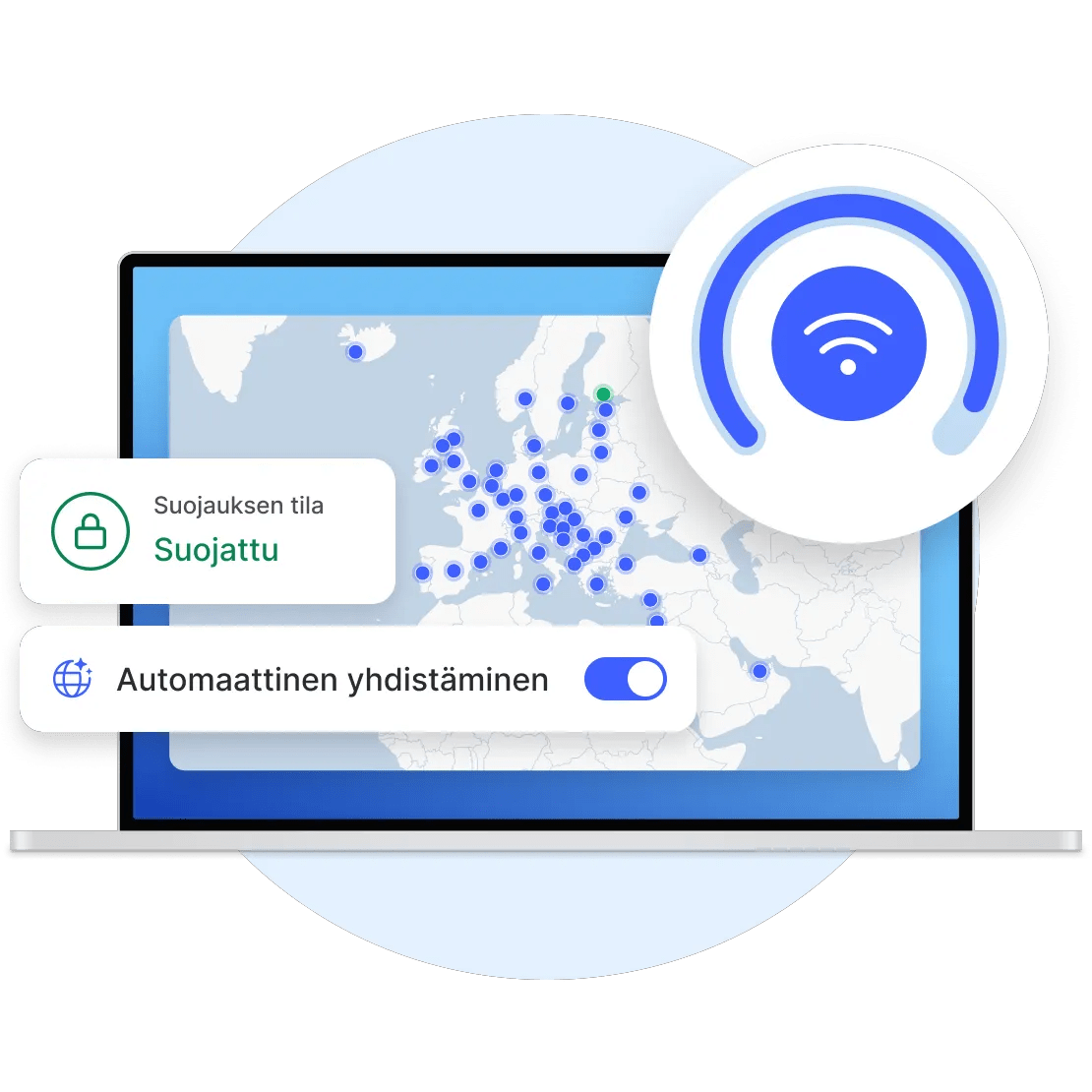 NordVPN-sovellus tietokoneella.