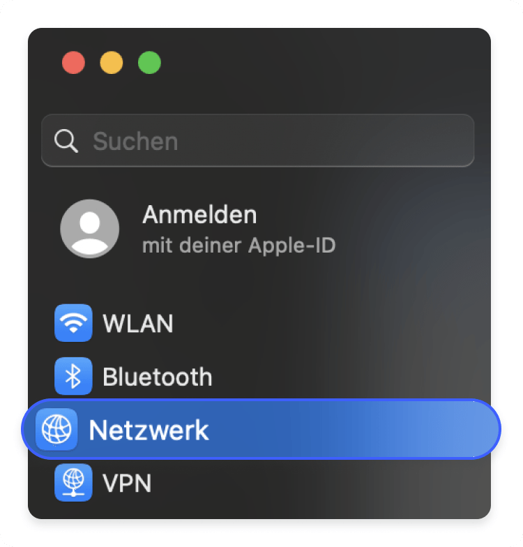 DNS-Server auf Mac ändern Schritt 1