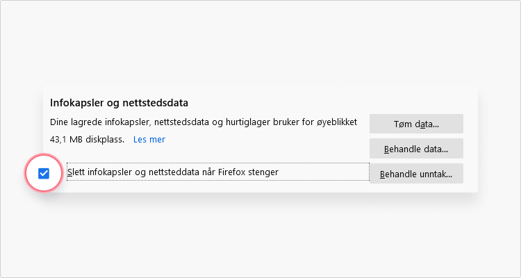 fjerne informasjonskapsler Firefox: trinn 6