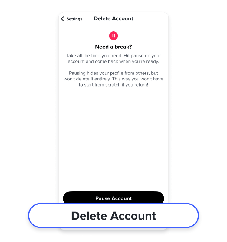 How to delete your Tinder account on an iPhone or an Android: Step 4