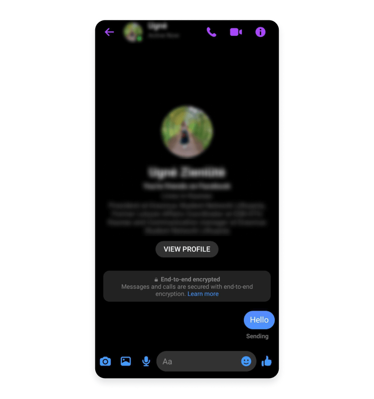 use secret conversation: step 6