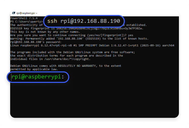 Connect via SSH from different devices