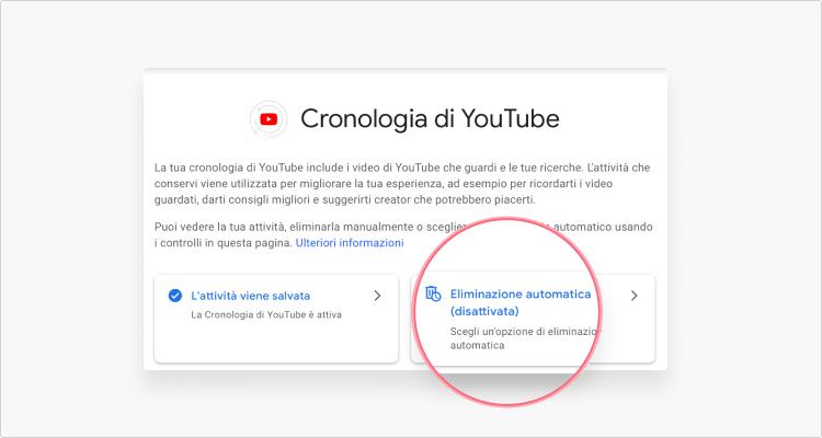cancellare cronologia youtube
