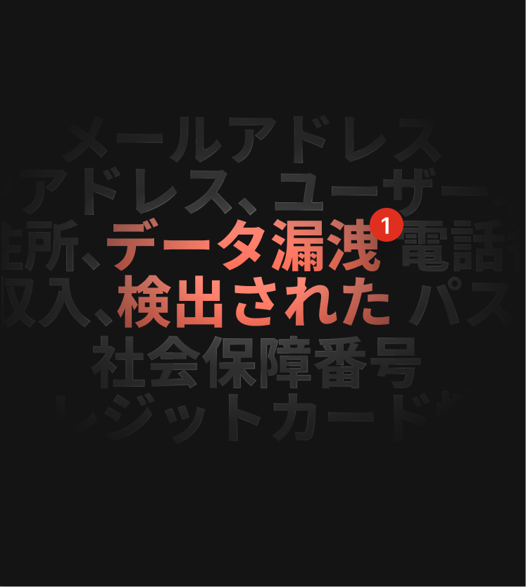 ユーザーがデータ漏洩に遭ったことを通知するDNS漏洩テストアラートのイラスト。