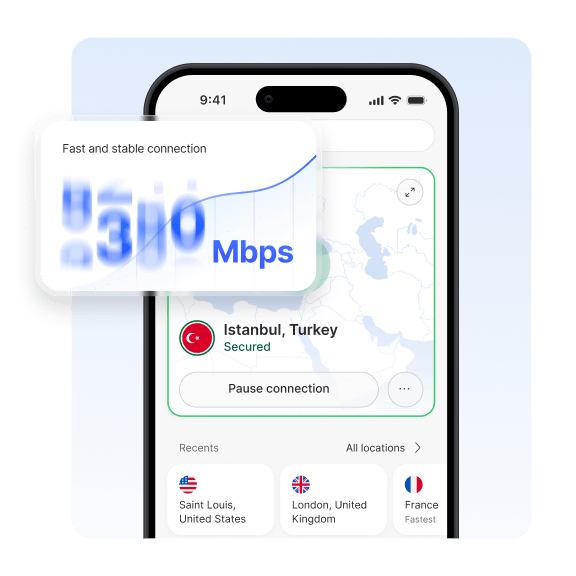 NordVPN'i indirdikten sonra VPN bağlantısı tarafından korunan kullanıcıyı gösteren bir bilgisayar ekranı.