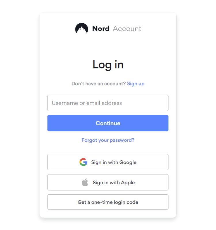 log into nord account