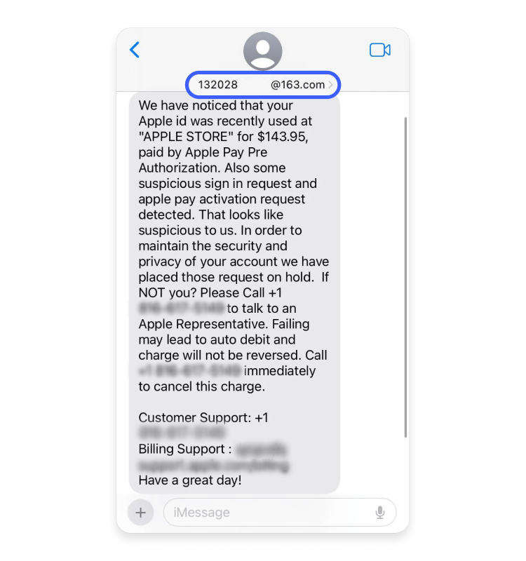 Apple Pay phishing scam with suspicious email sender