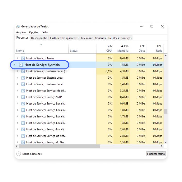 encontrar os processos svchost.exe: passo nº2
