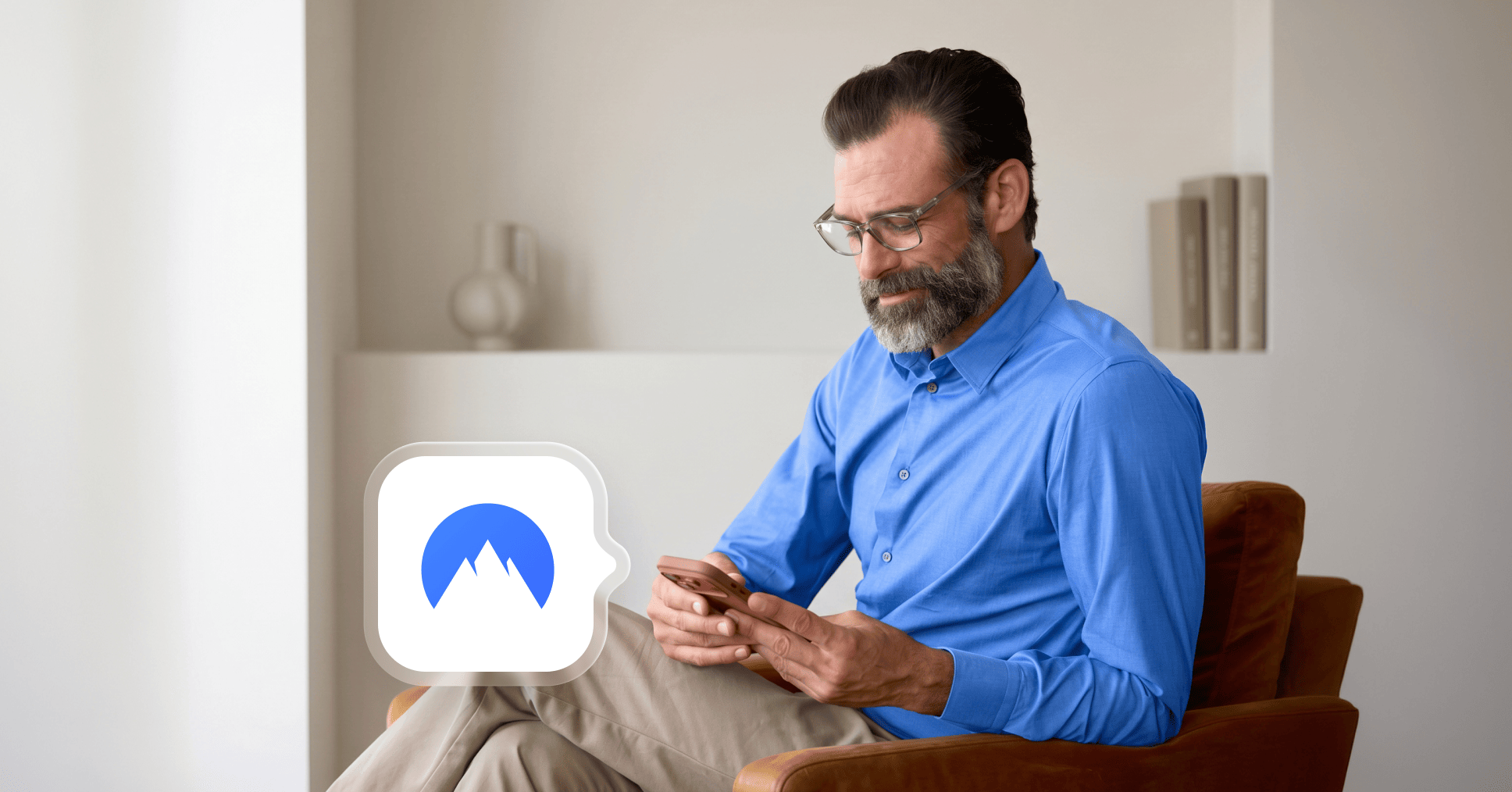 A man is checking an easy-to-use VPN.