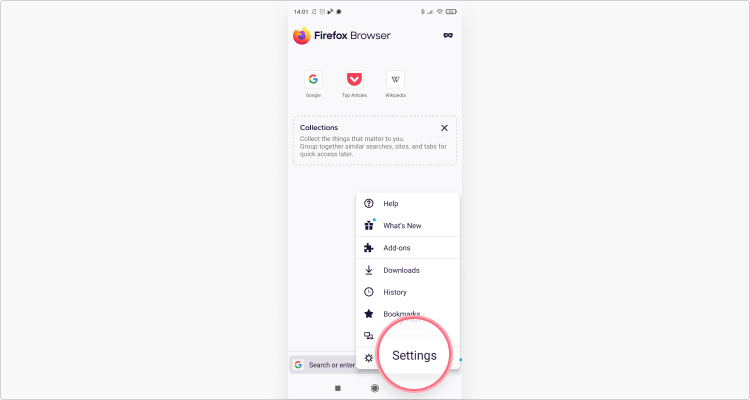 Delete cookies in Mozilla Android