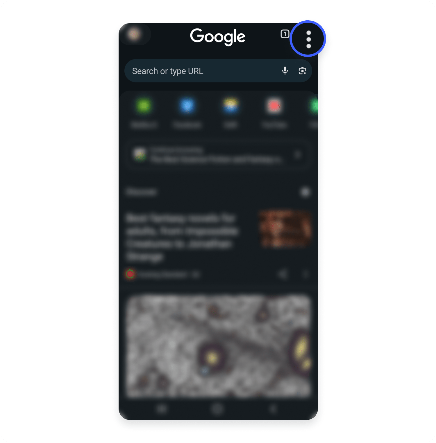 Chrome menu on Android