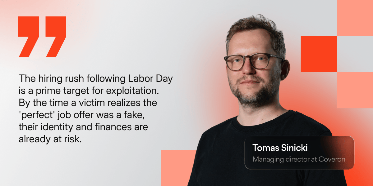 Tomas Sinicki quote on the job scams wave after the Labor day