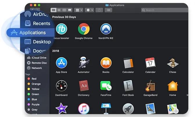 Go to applications folder