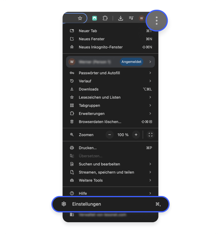 Proxyserveradresse finden Chrome Schritt 1