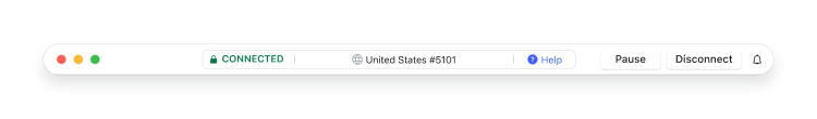 NordVPN status bar for macOS showing the location of your VPN server