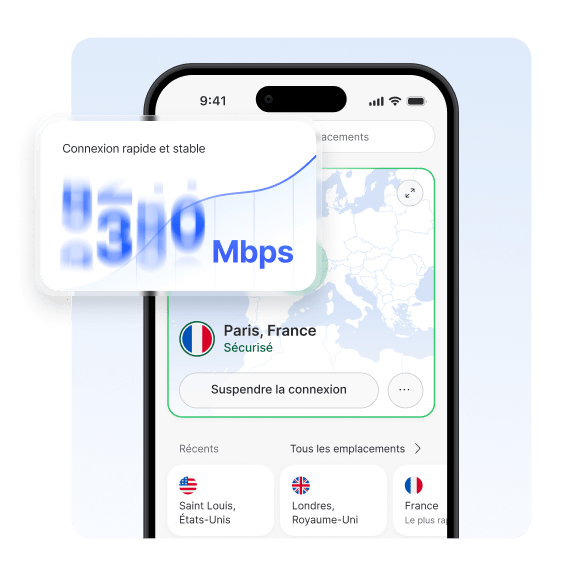 Un écran d’ordinateur montrant l’utilisateur protégé par une connexion VPN après avoir téléchargé NordVPN.