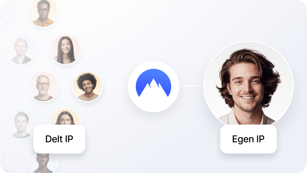 En egen IP som tilhører én person kontra en delt IP som brukes av mange.