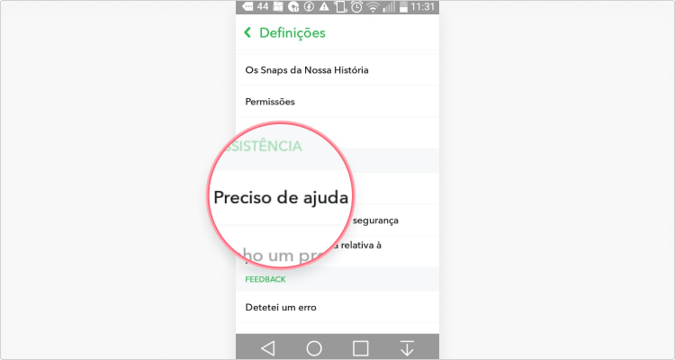 Eliminar conta de Snapchat em Android ou iPhone: passo nº3