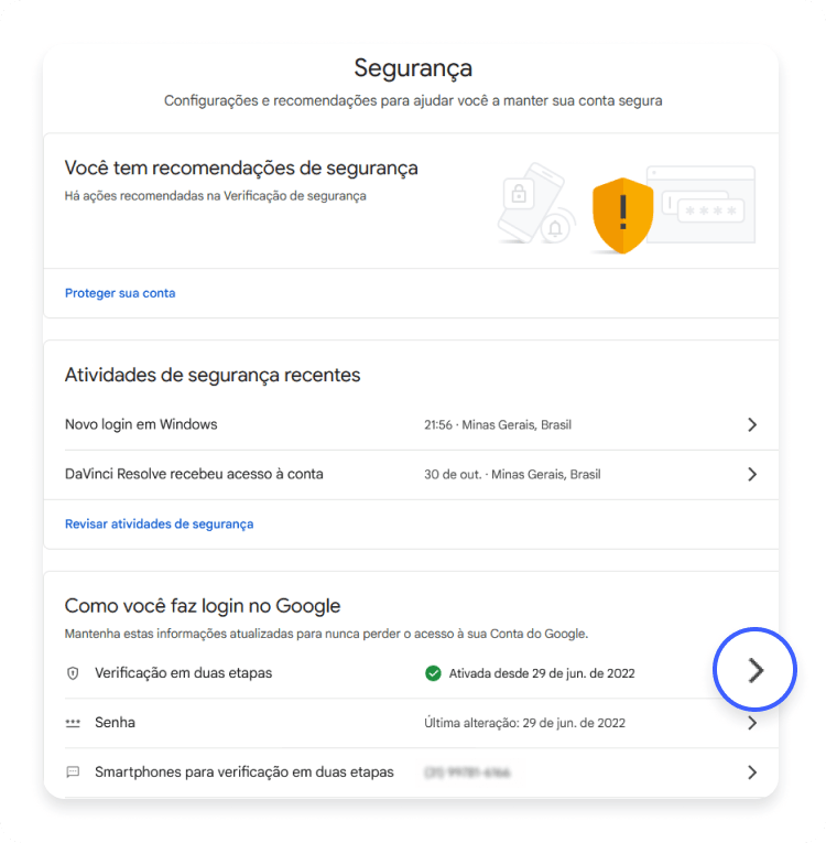 Como ativar a 2FA para a sua conta da Google 3