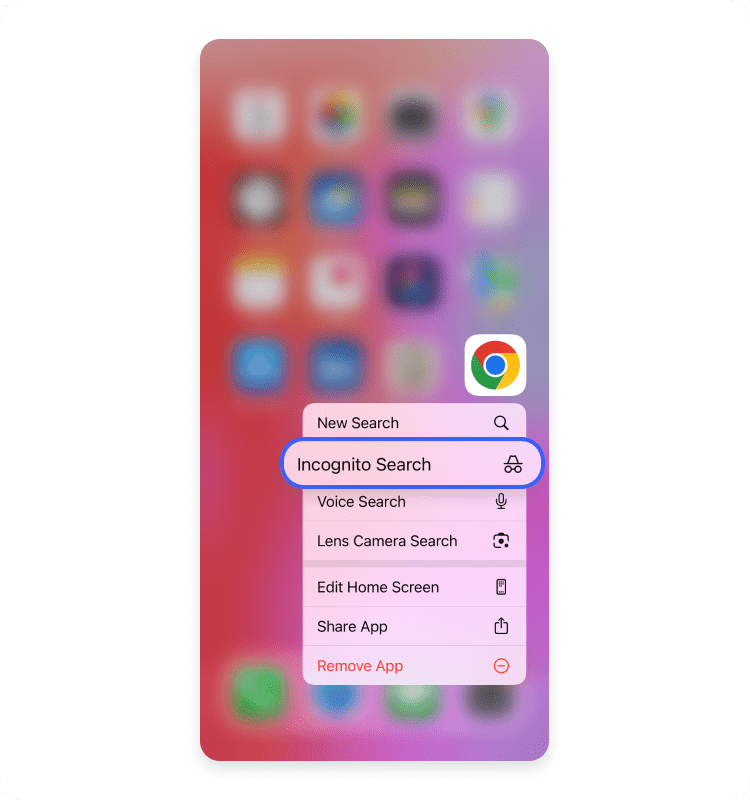 Incognito mode on Chrom on iOS