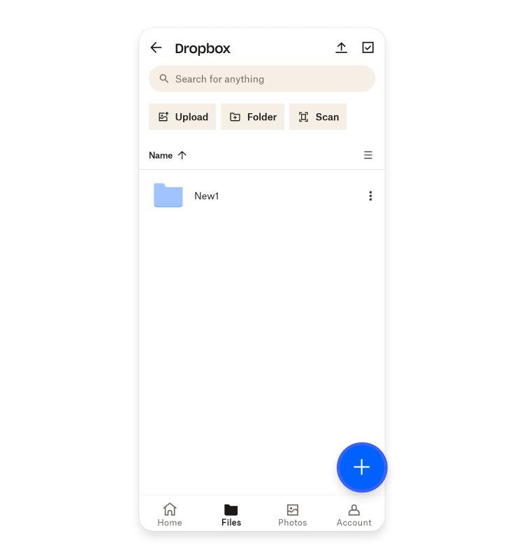 Phone to a PC using cloud storage with Dropbox: step 1