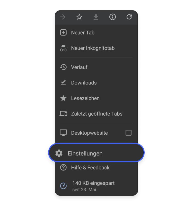 Cache leeren in Android Schritt 2