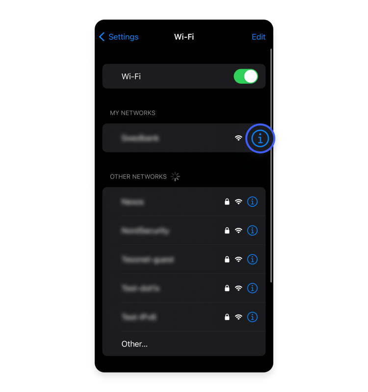 Set up private DNS on iPhone and iPad: Step 1