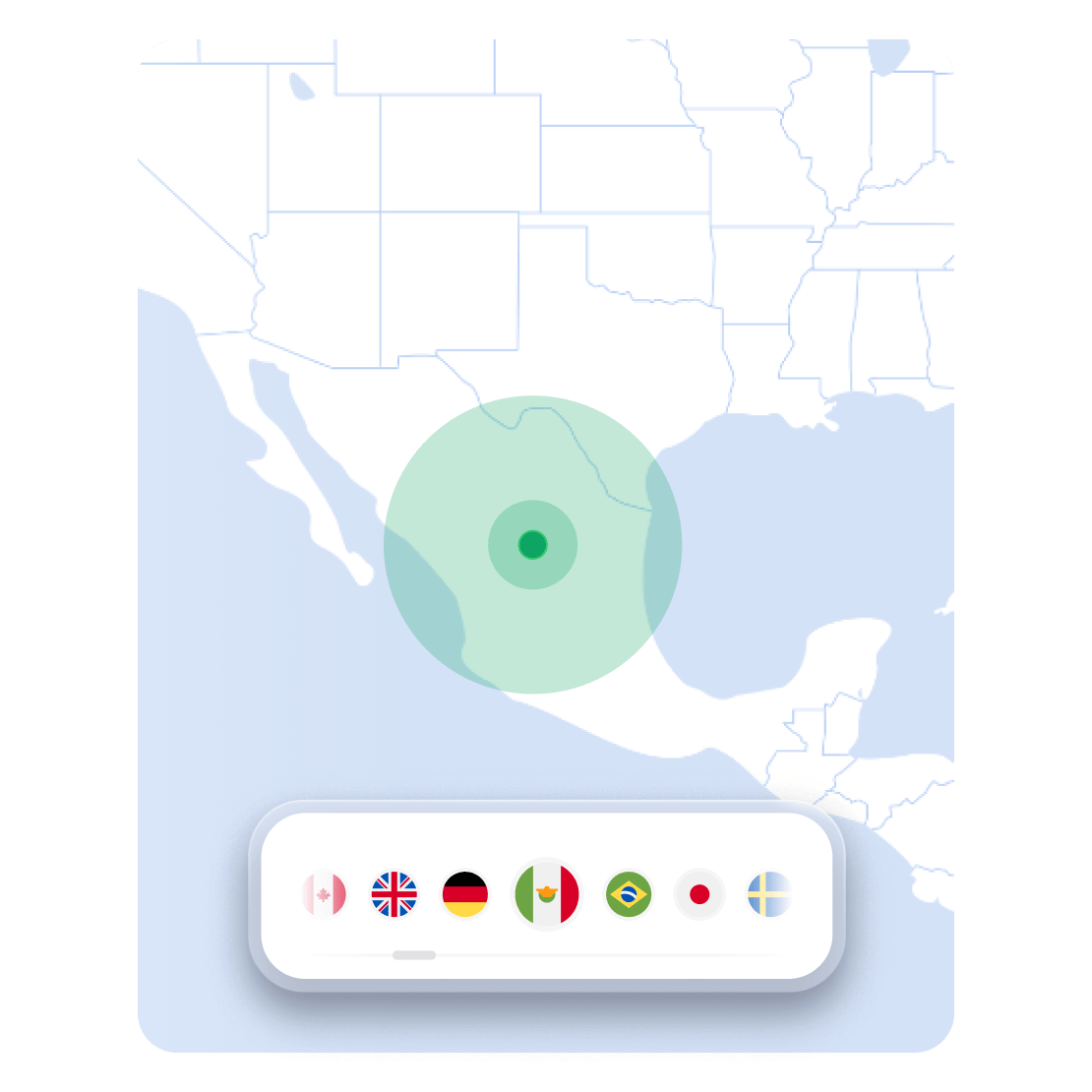 Mapa de NordVPN que muestra las ubicaciones para cambiar tu ubicación virtual.