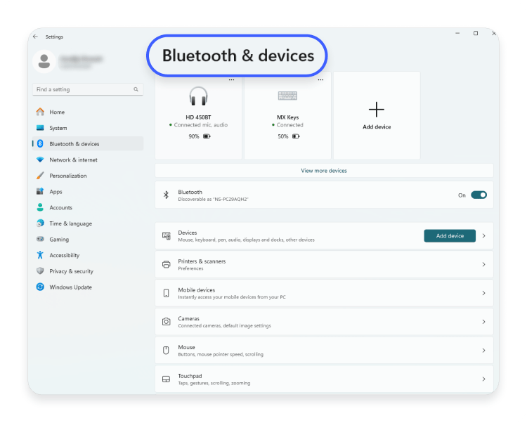 Android phone to a Windows computer using Bluetooth: step 2