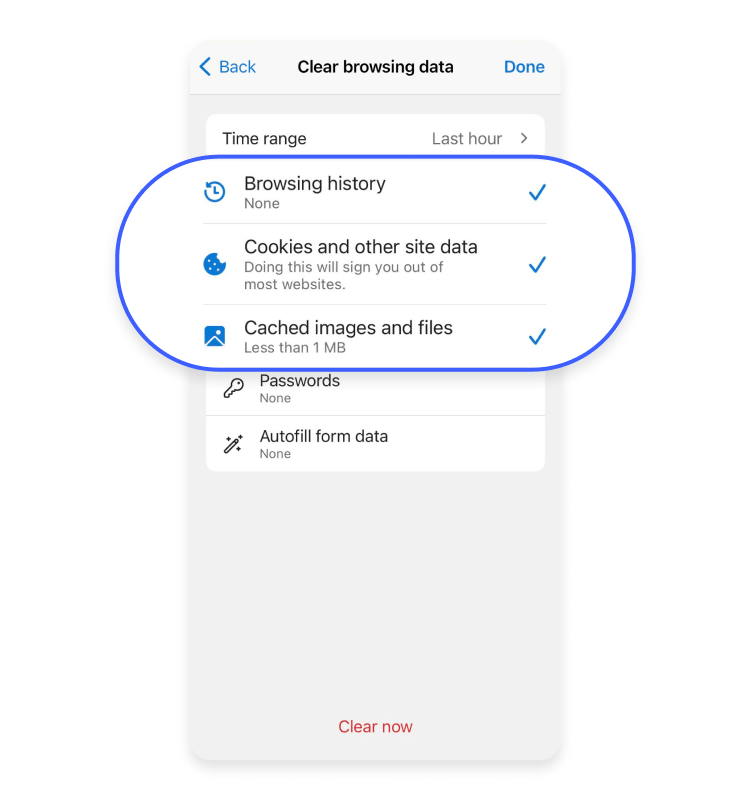 edge checkmark selection