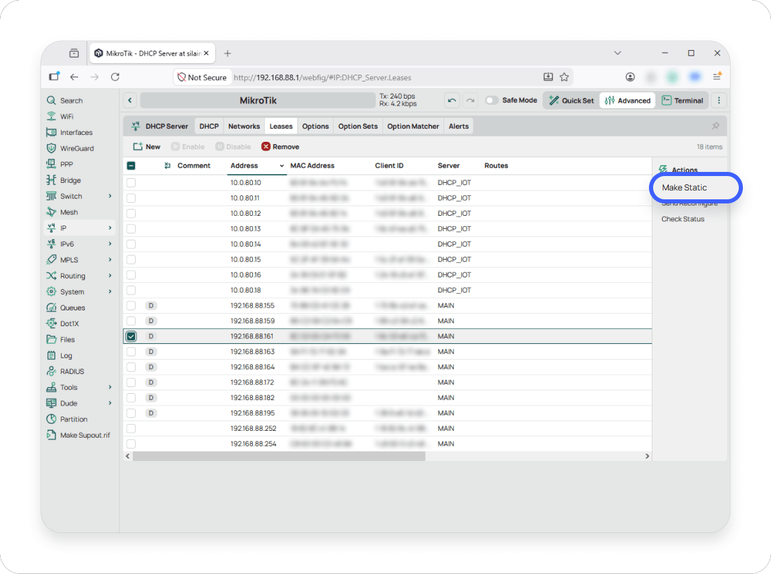 How to set a static IP through a router: Step 4