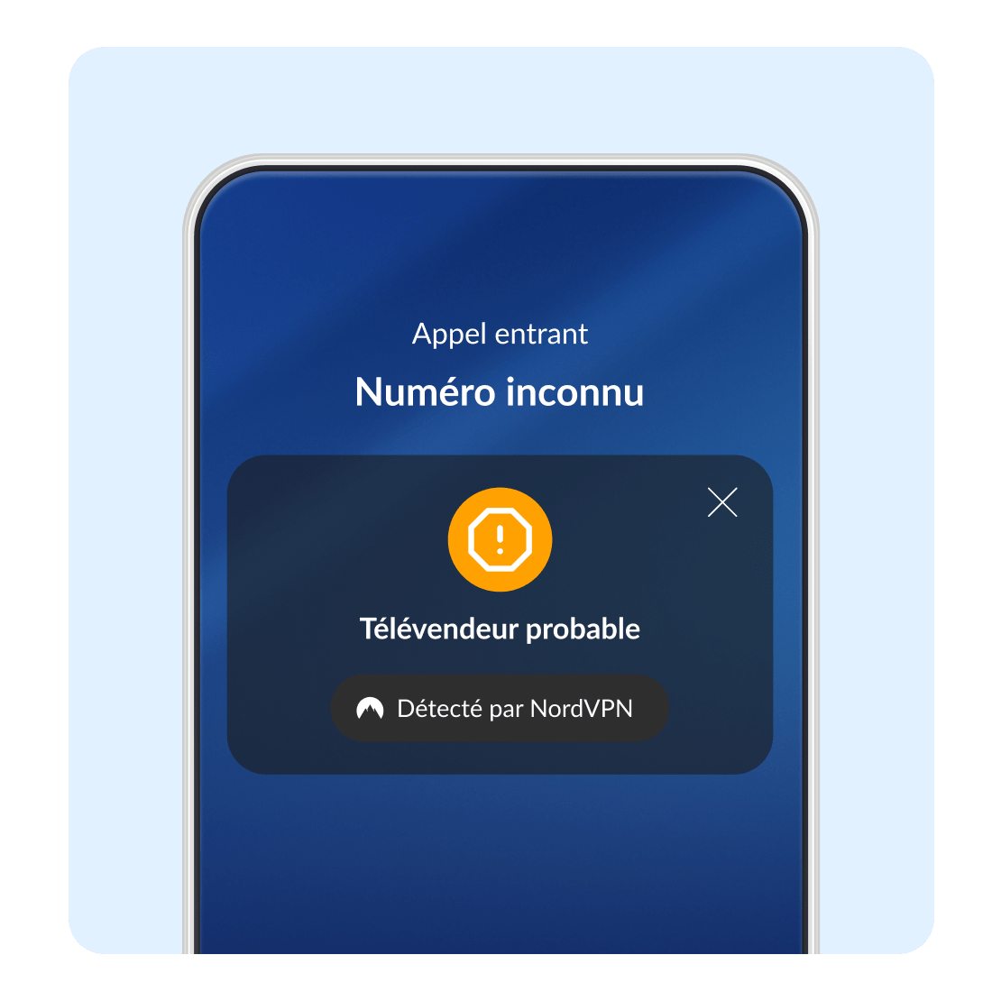 Fonctionnalité de protection des appels signalant un appel de télémarketing.