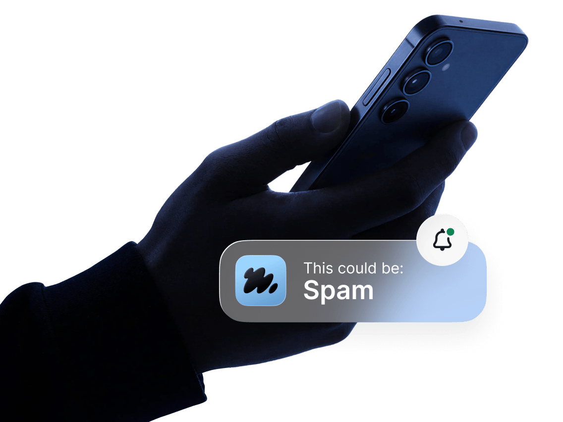 HangUp notifies user about a potential spam call.