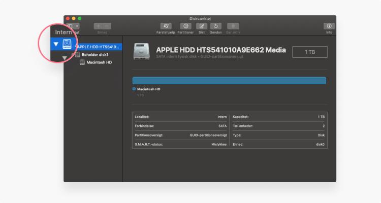 slet harddisk på mac: trin 2