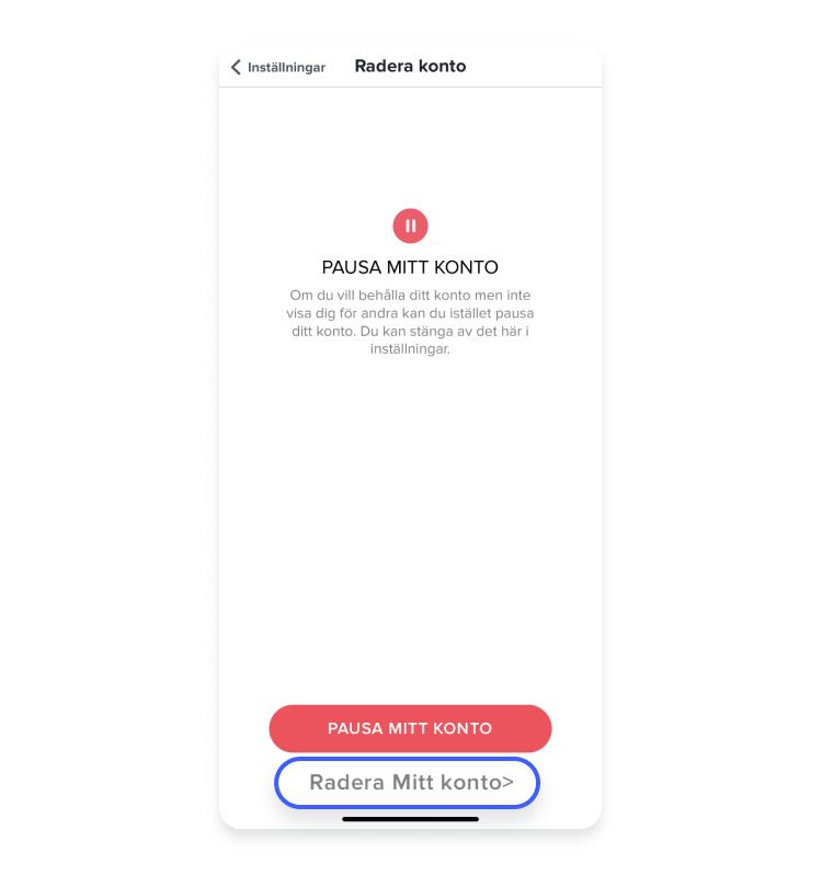 Så raderar du ett Tinder-konto steg 3