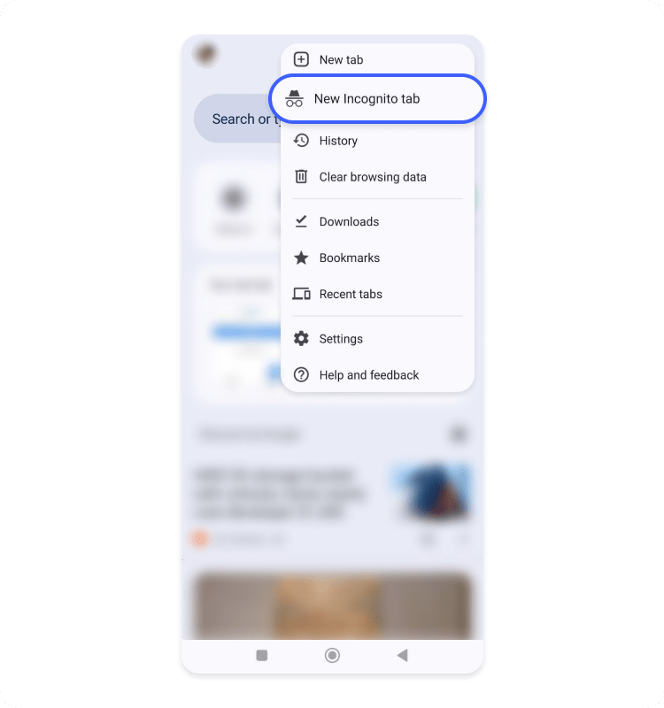 New incognito tab.