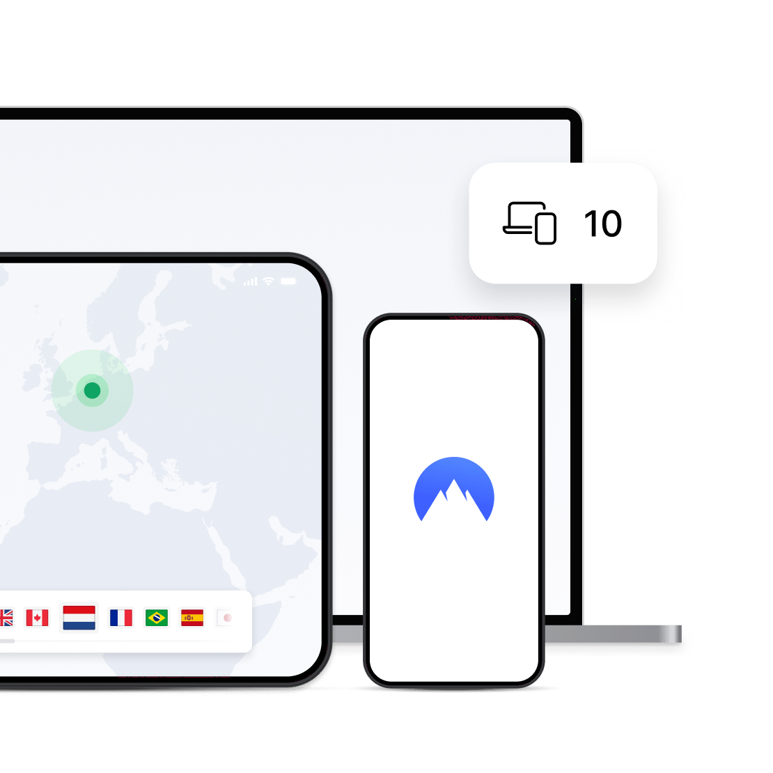 Een NordVPN-pin die een beveiligde VPN-serverlocatie op een wereldkaart markeert.