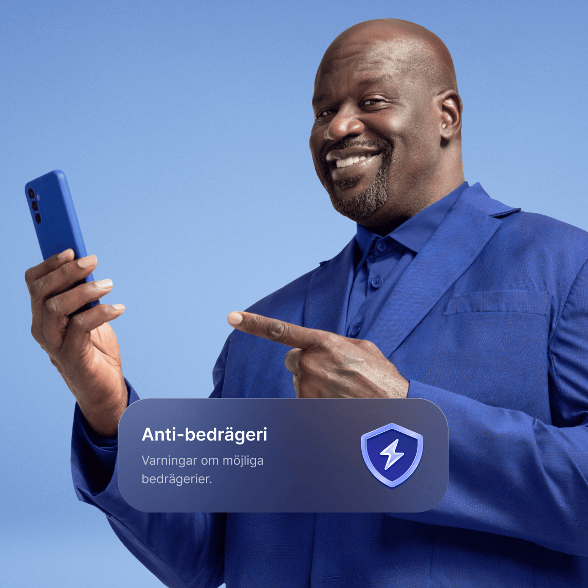 Shaquille O'Neal använder NordVPN på sin mobil för att undvika nätbedragare.