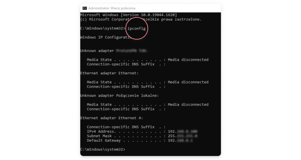 Jak sprawdzić adres IP na windowsie: krok 2
