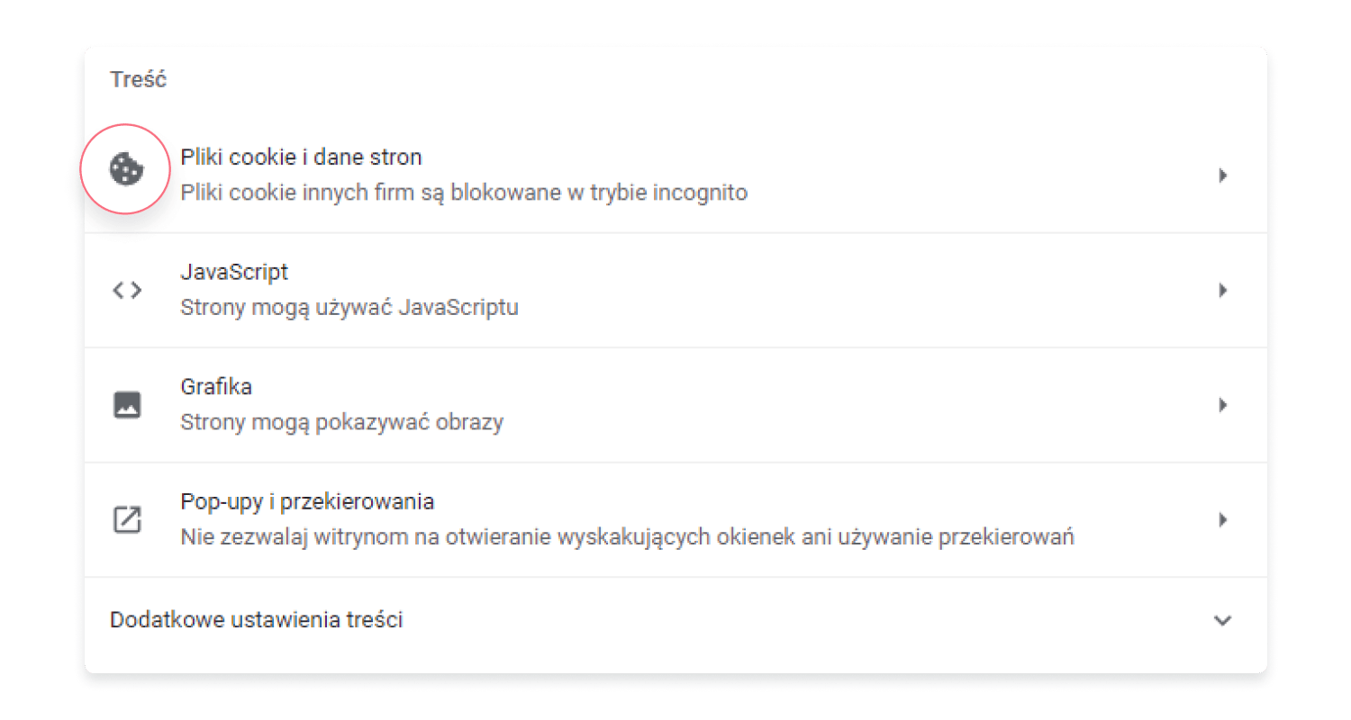 Ustawienia cookies na Chrome – Chrome: krok 3