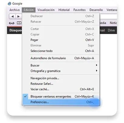 desactivar el WebRTC en Safari 1